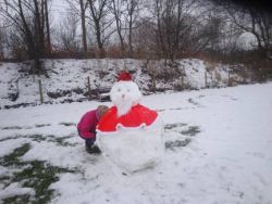 picture of Snowman courtesy of our Christmas guests! - click for larger image. Opens in new tab
